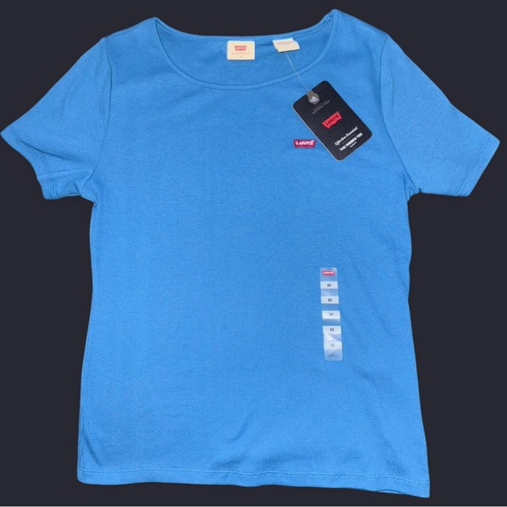 Blue Levi's Women’s Ribbed Tee Slim Fit Medium Brand New